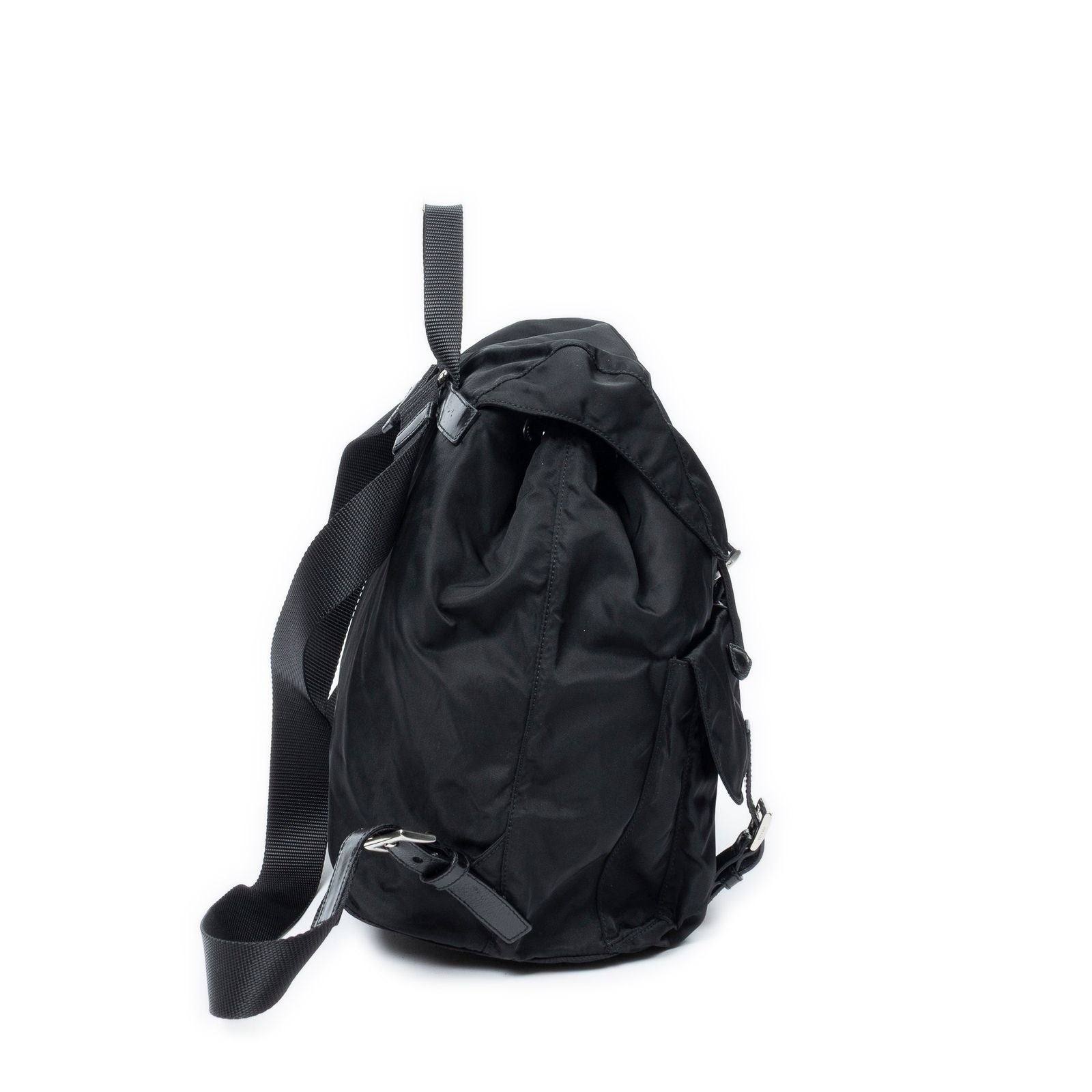 Prada Drawstring Backpack Black Nylon Canvas — view 4