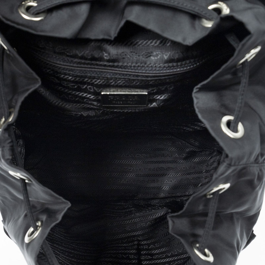 Prada Drawstring Backpack Black Nylon Canvas — view 9