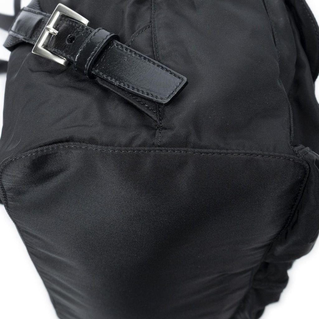 Prada Drawstring Backpack Black Nylon Canvas — view 8