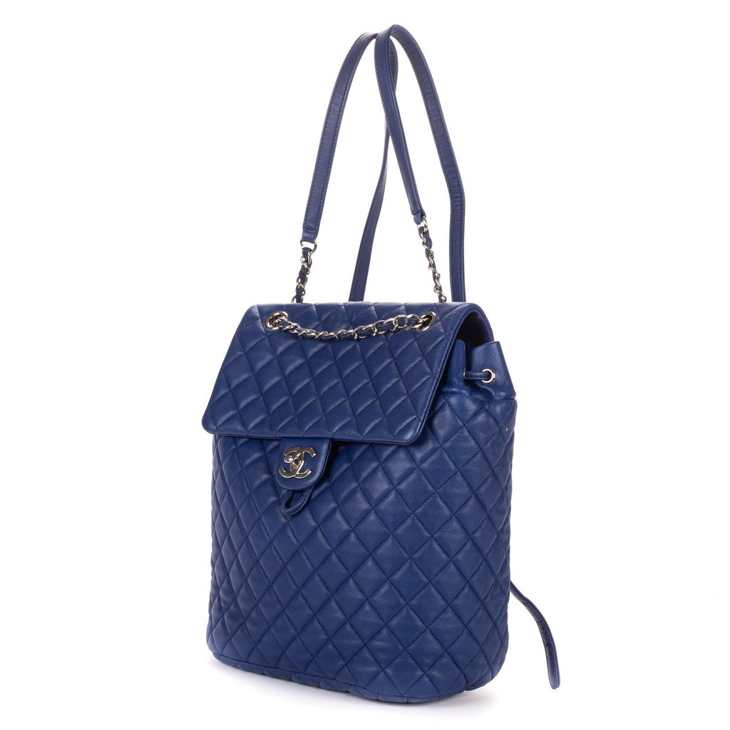 Chanel Urban Spirit Backpack Blue Quilted Lambskin Leather — view 2