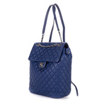 Chanel Urban Spirit Backpack Blue Quilted Lambskin Leather — view 2