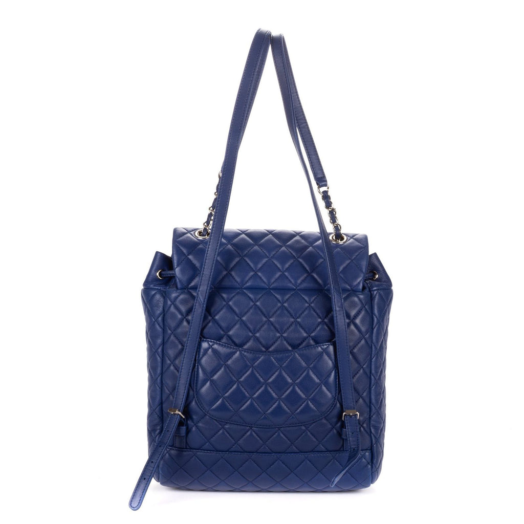 Chanel Urban Spirit Backpack Blue Quilted Lambskin Leather — view 5