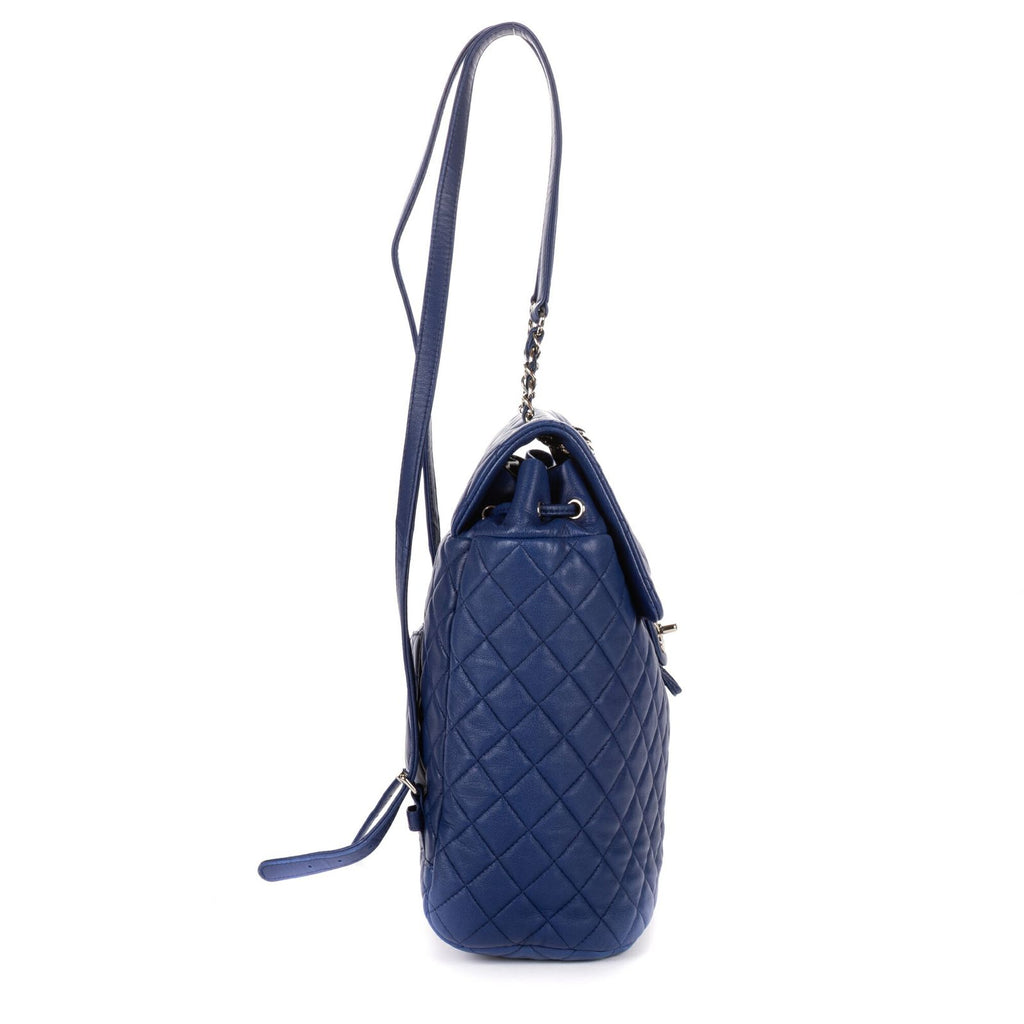 Chanel Urban Spirit Backpack Blue Quilted Lambskin Leather — view 4