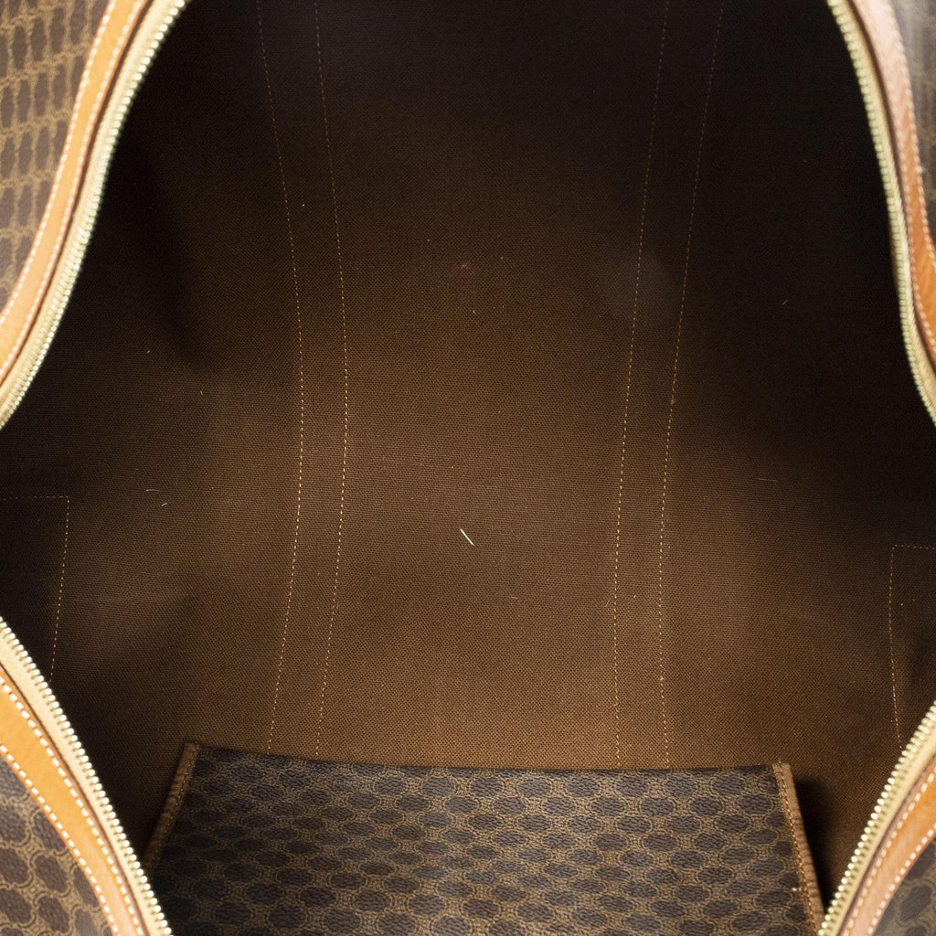 Celine Vintage Large Travel Boston Brown Macadam Canvas Handbag — view 9