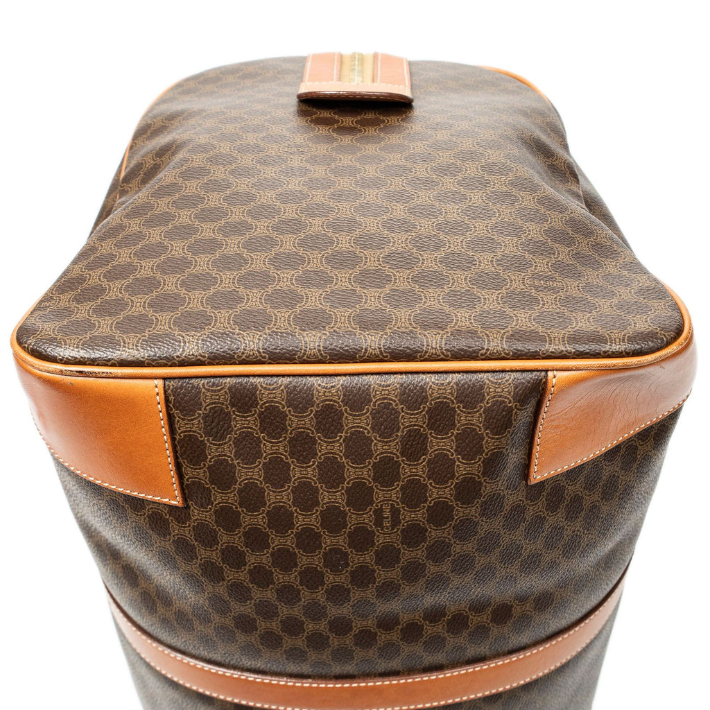 Celine Vintage Large Travel Boston Brown Macadam Canvas Handbag — view 7