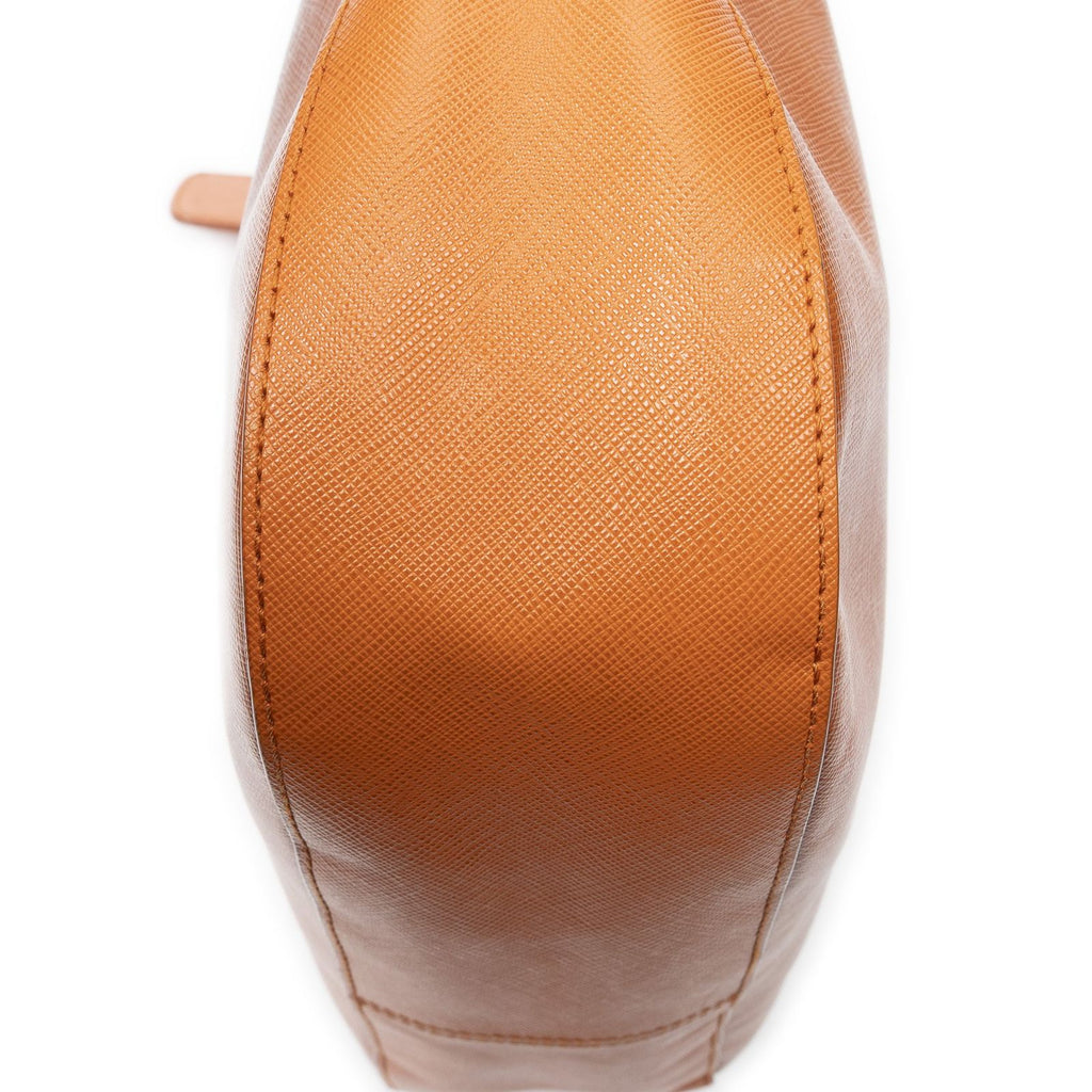 Prada Zip Hobo Orange Saffiano Leather — view 8