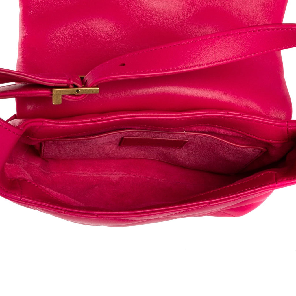 Saint Laurent Loulou Medium Puffer Flap Fuchsia Chez Blanc Matelasse Leather — view 9