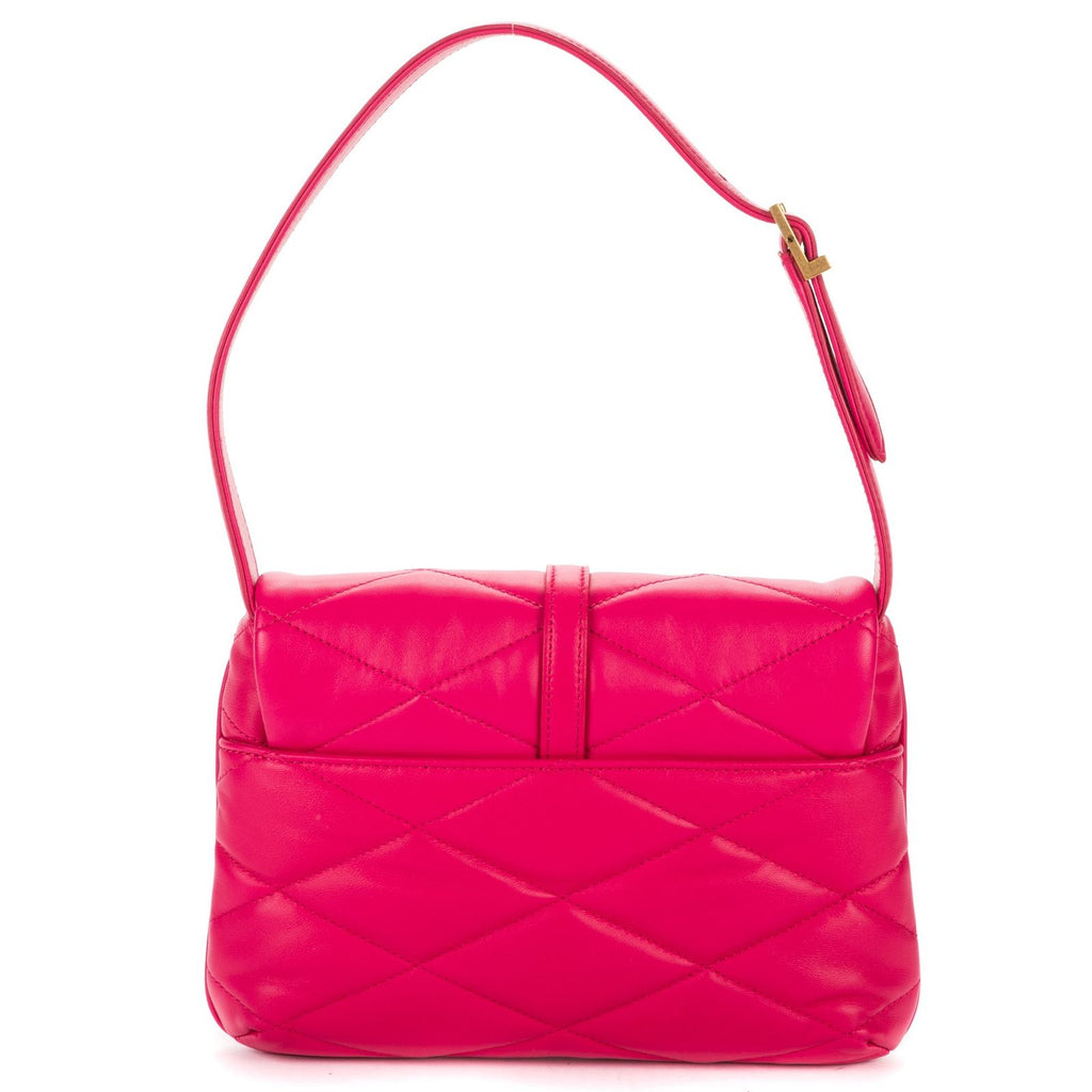Saint Laurent Loulou Medium Puffer Flap Fuchsia Chez Blanc Matelasse Leather — view 5