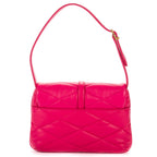 Saint Laurent Loulou Medium Puffer Flap Fuchsia Chez Blanc Matelasse Leather — view 5