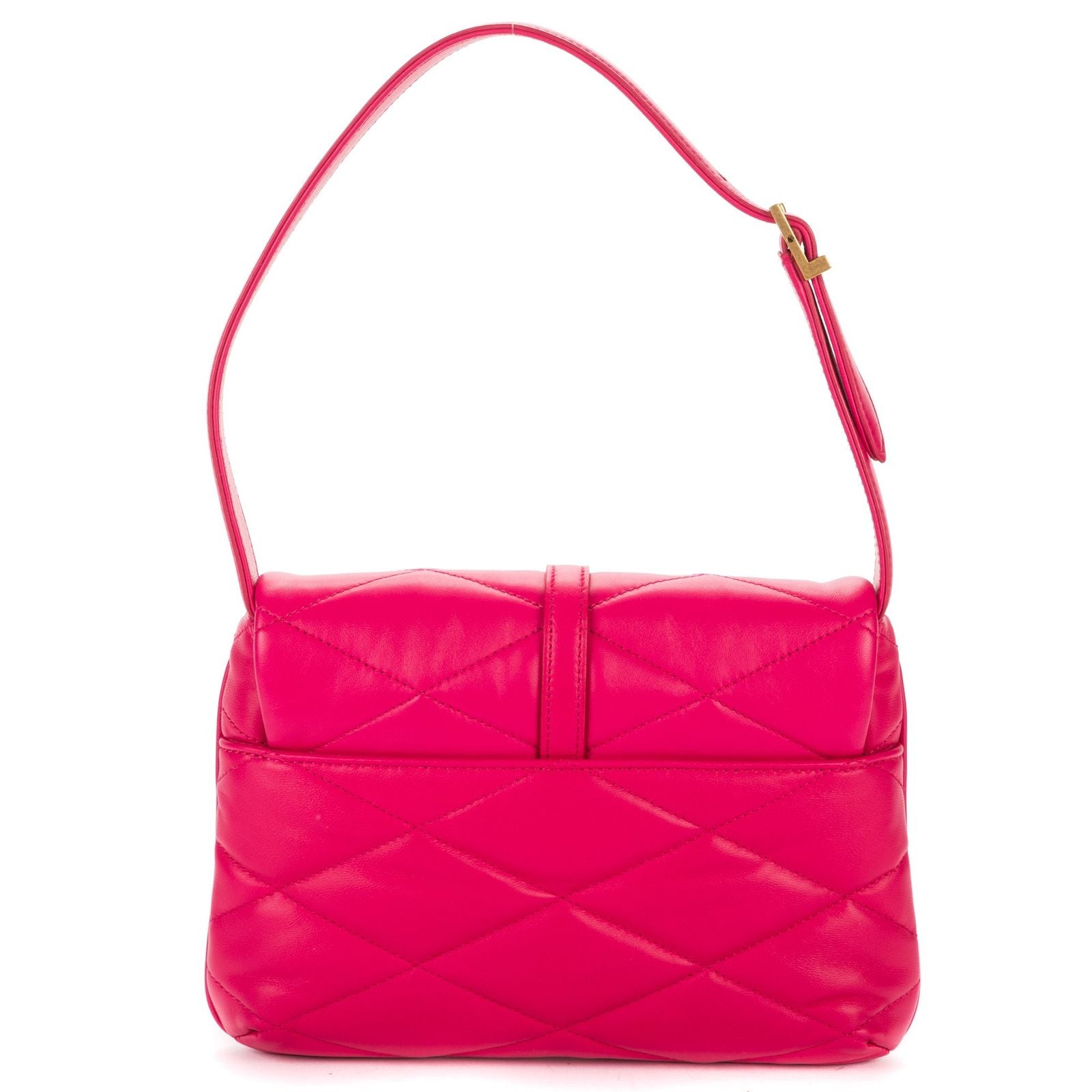 Saint Laurent Loulou Medium Puffer Flap Fuchsia Chez Blanc Matelasse Leather — view 5