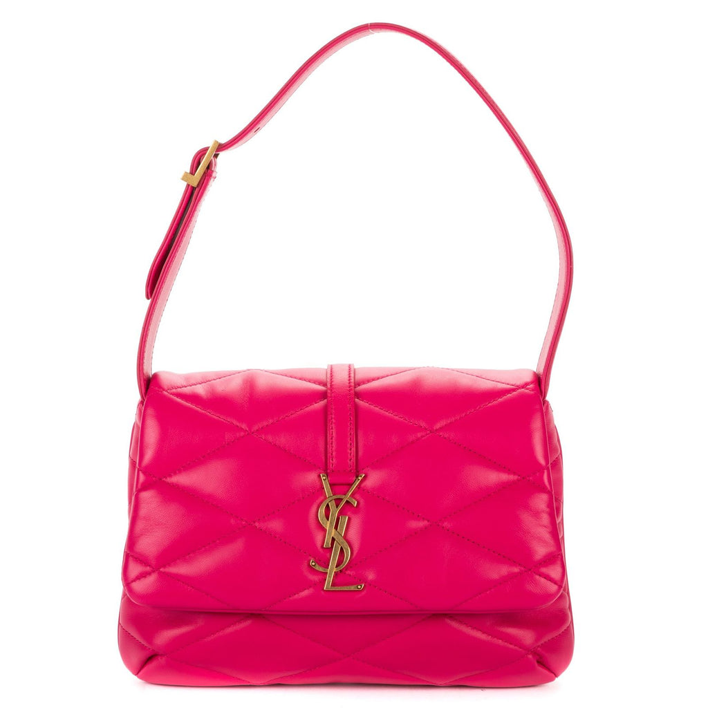 Saint Laurent Loulou Medium Puffer Flap Fuchsia Chez Blanc Matelasse Leather