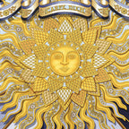Hermes Scarf Lilac Blue 100% Gold Twill Silk — view 3