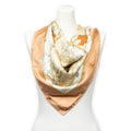Hermes Scarf Light Beige Ivory Green Silk