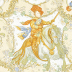 Hermes Scarf Light Beige Ivory Green Silk