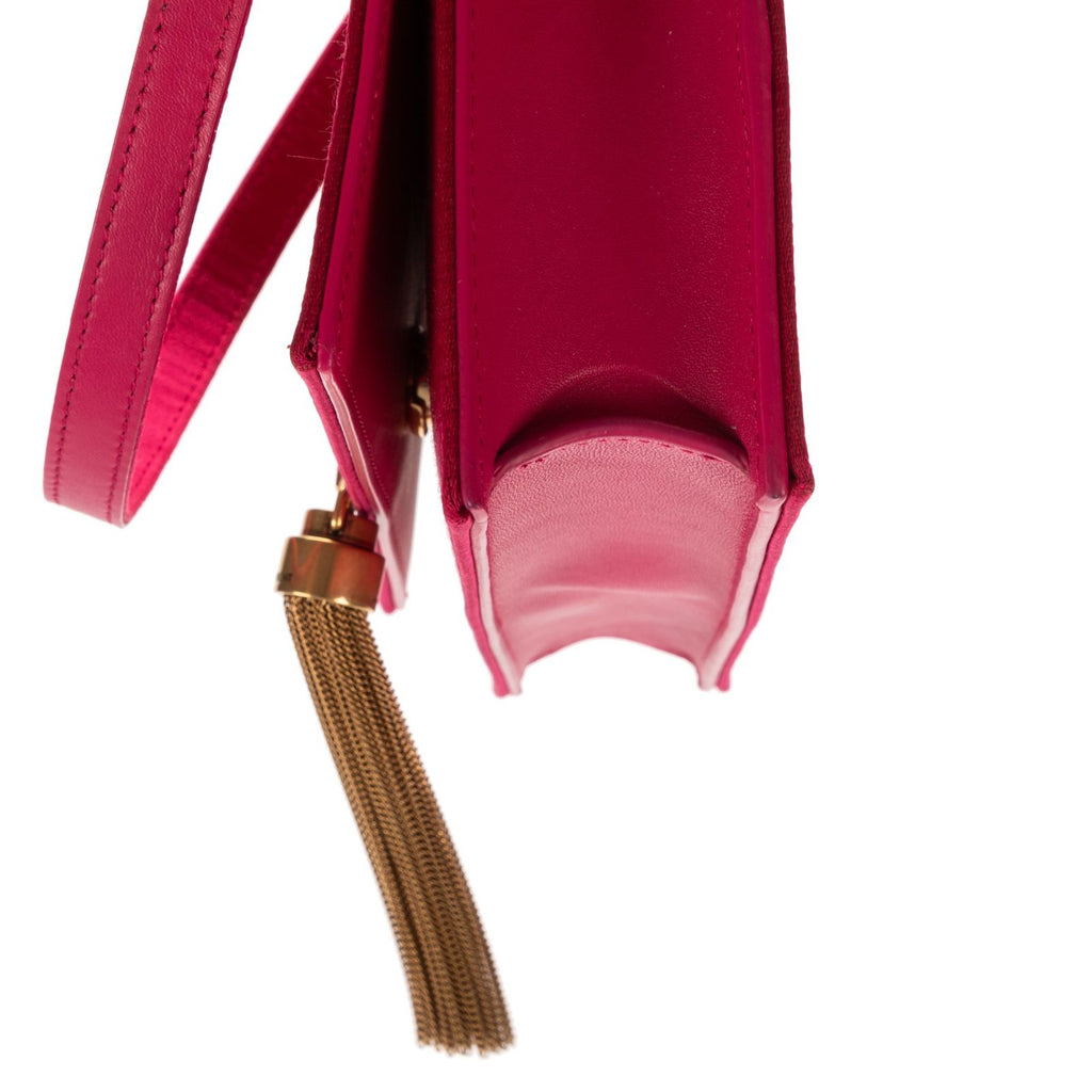 Saint Laurent Mini Tassel Kate Pink Plain Satin Canvasn Shoulder — view 7