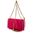 Saint Laurent Mini Tassel Kate Pink Plain Satin Canvasn Shoulder — view 2