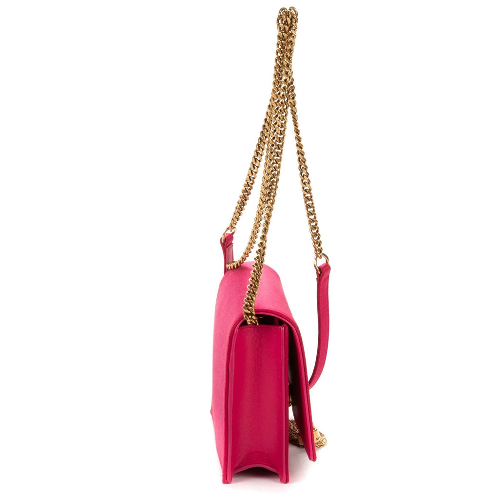 Saint Laurent Mini Tassel Kate Pink Plain Satin Canvasn Shoulder — view 4