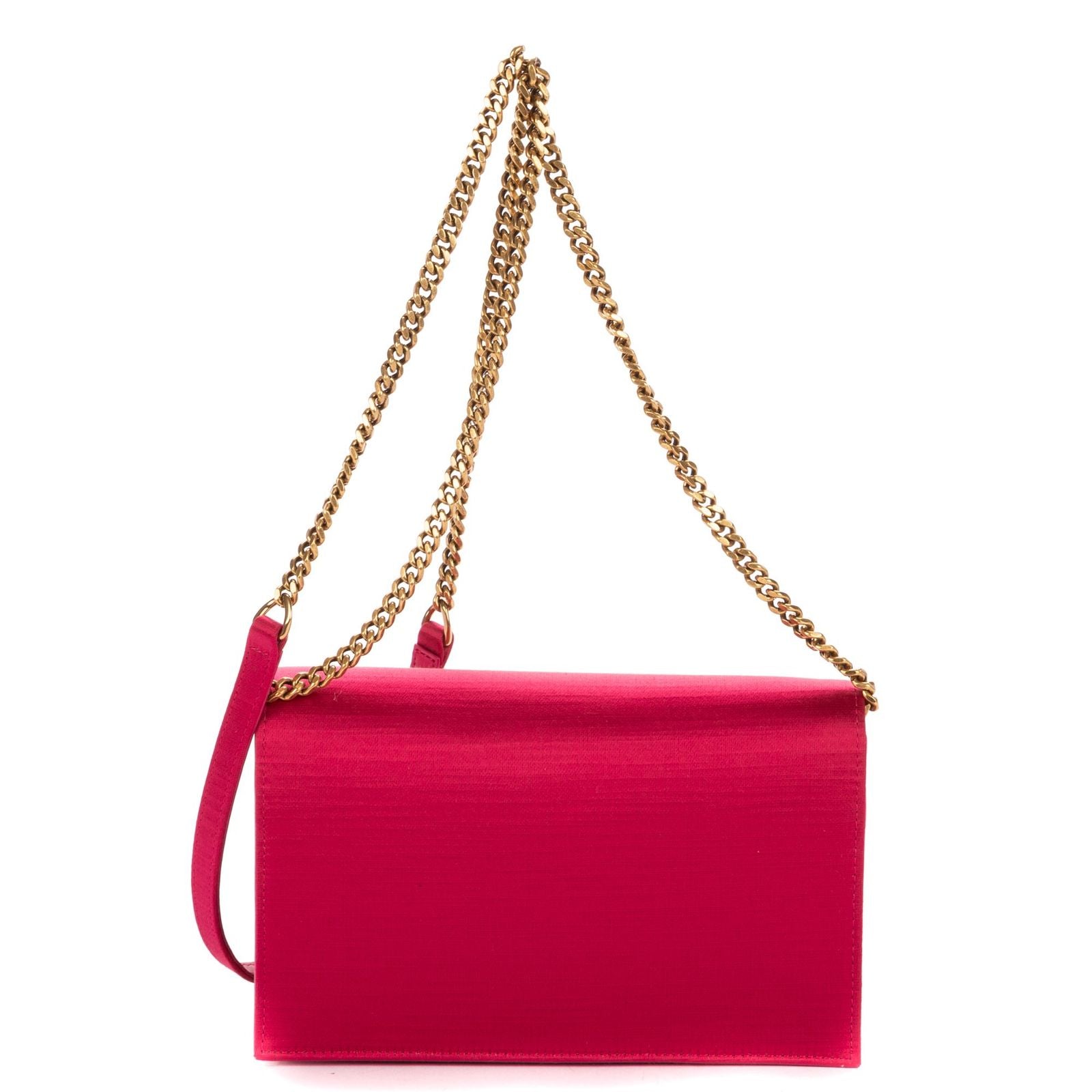 Saint Laurent Mini Tassel Kate Pink Plain Satin Canvasn Shoulder — view 5