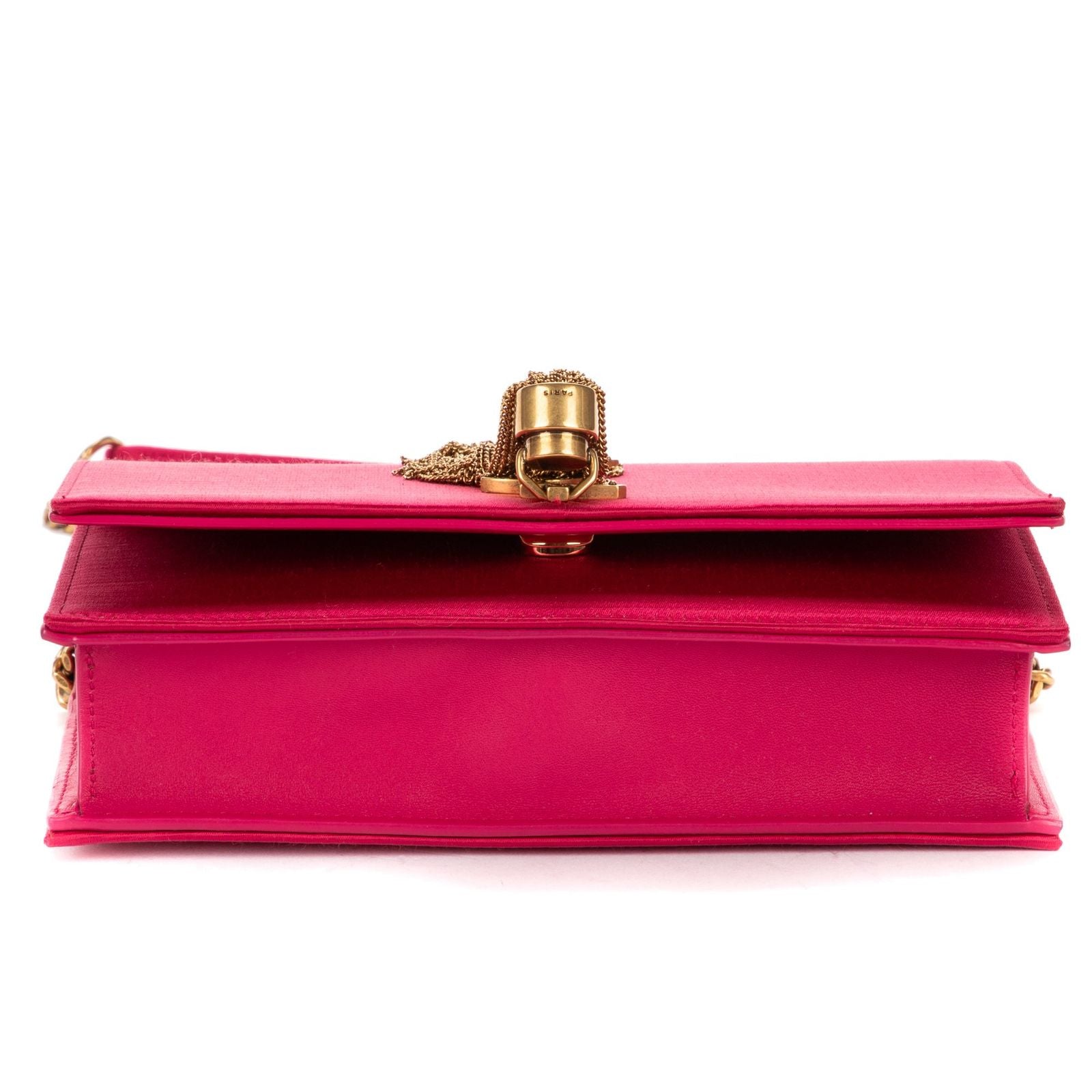 Saint Laurent Mini Tassel Kate Pink Plain Satin Canvasn Shoulder — view 6