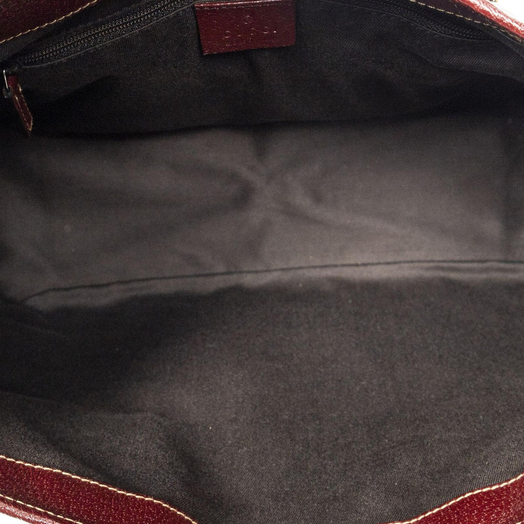 Gucci Small Shoulder Tote Maroon Beige GG Canvas — view 9