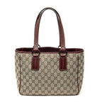 Gucci Small Shoulder Tote Maroon Beige GG Canvas — view 5