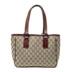 Gucci Small Shoulder Tote Maroon Beige GG Canvas