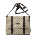 Gucci Medium Buckle Messenger Dark Brown Beige Supreme Canvas