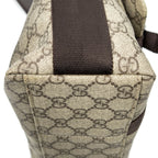 Gucci Medium Buckle Messenger Dark Brown Beige Supreme Canvas