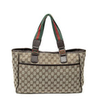 Gucci Web Medium Pop Tote Brown Beige GG Canvas — view 5
