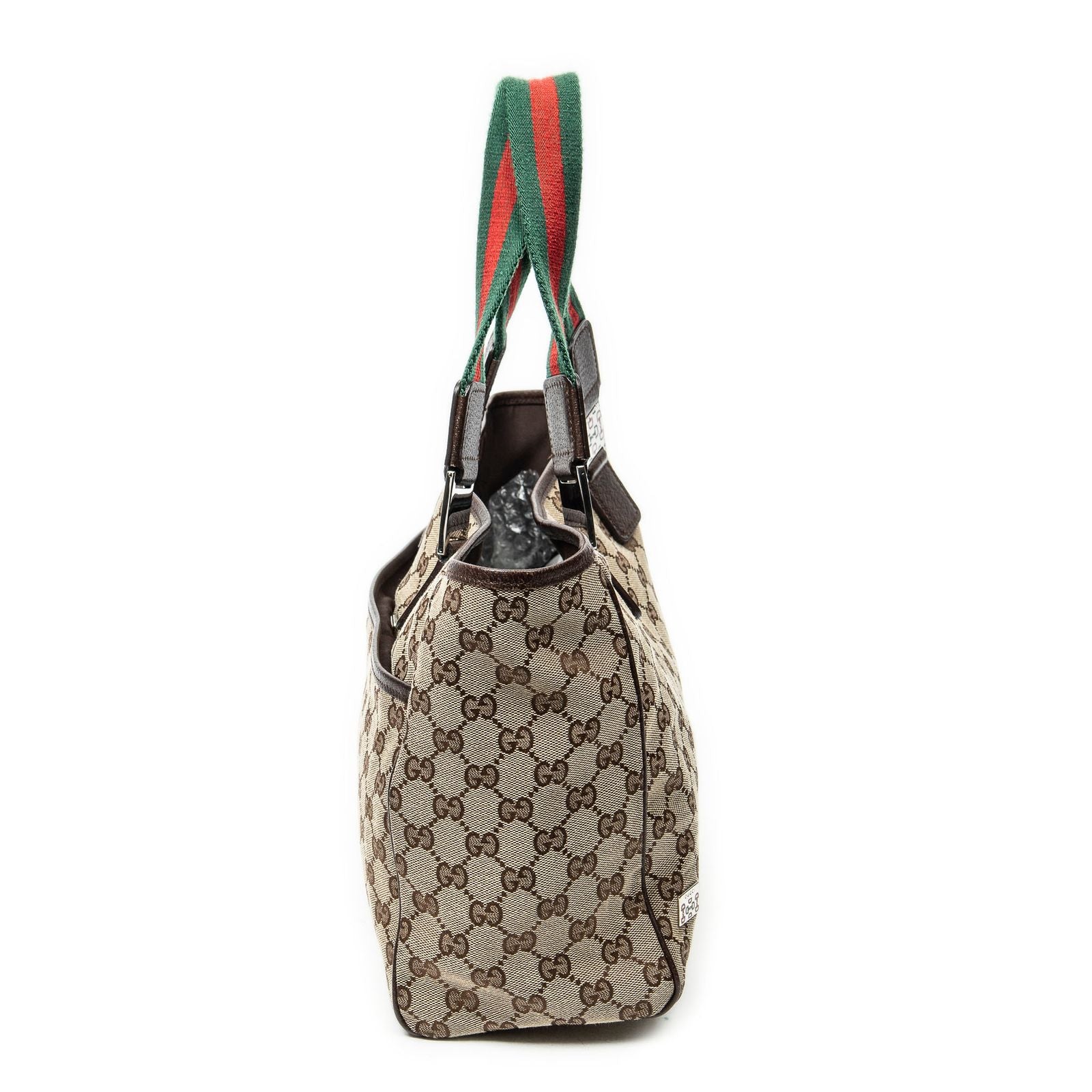 Gucci Web Medium Pop Tote Brown Beige GG Canvas — view 4