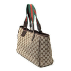 Gucci Web Medium Pop Tote Brown Beige GG Canvas — view 2