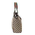 Gucci Web Medium Pop Tote Brown Beige GG Canvas — view 3