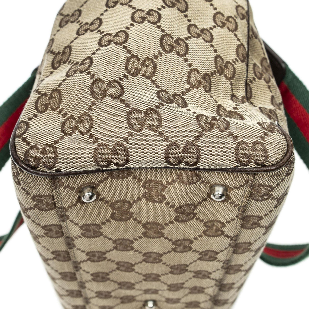 Gucci Web Medium Pop Tote Brown Beige GG Canvas — view 8