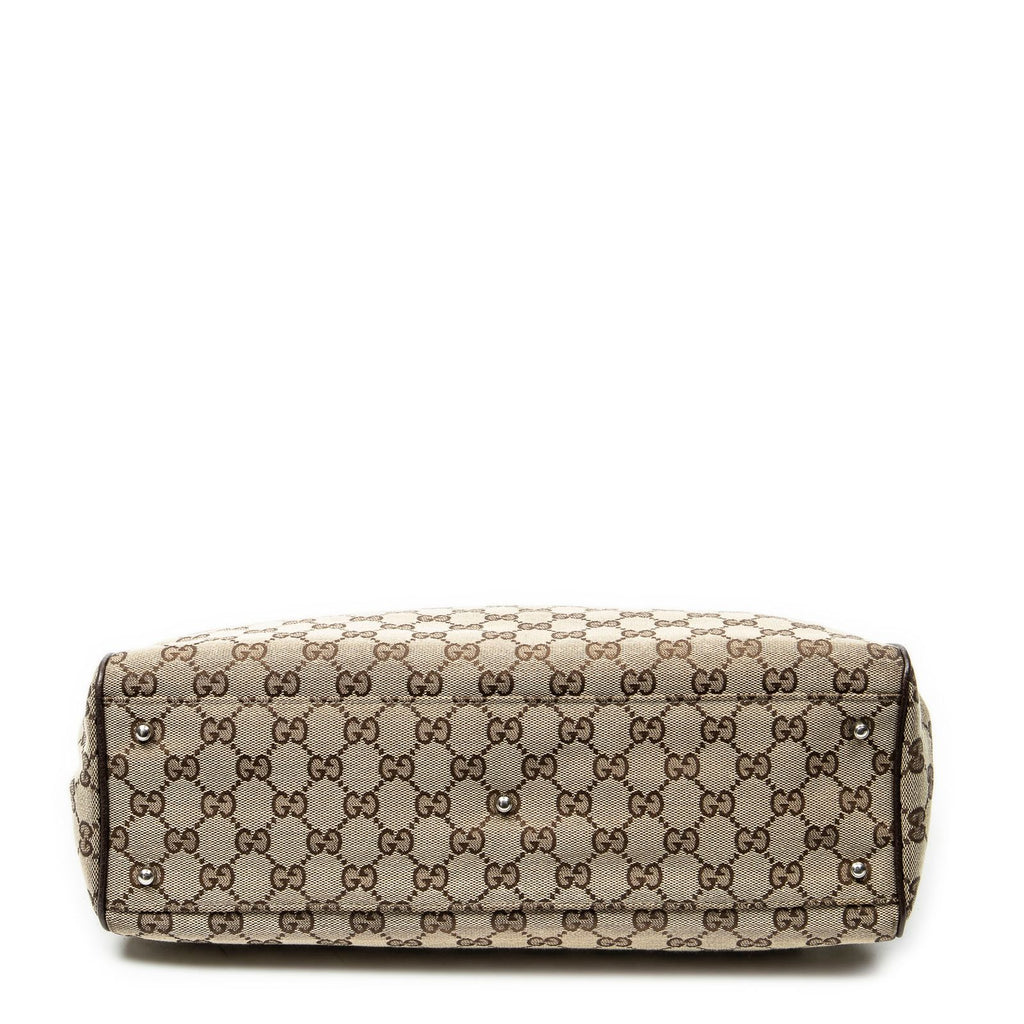 Gucci Web Medium Pop Tote Brown Beige GG Canvas — view 6