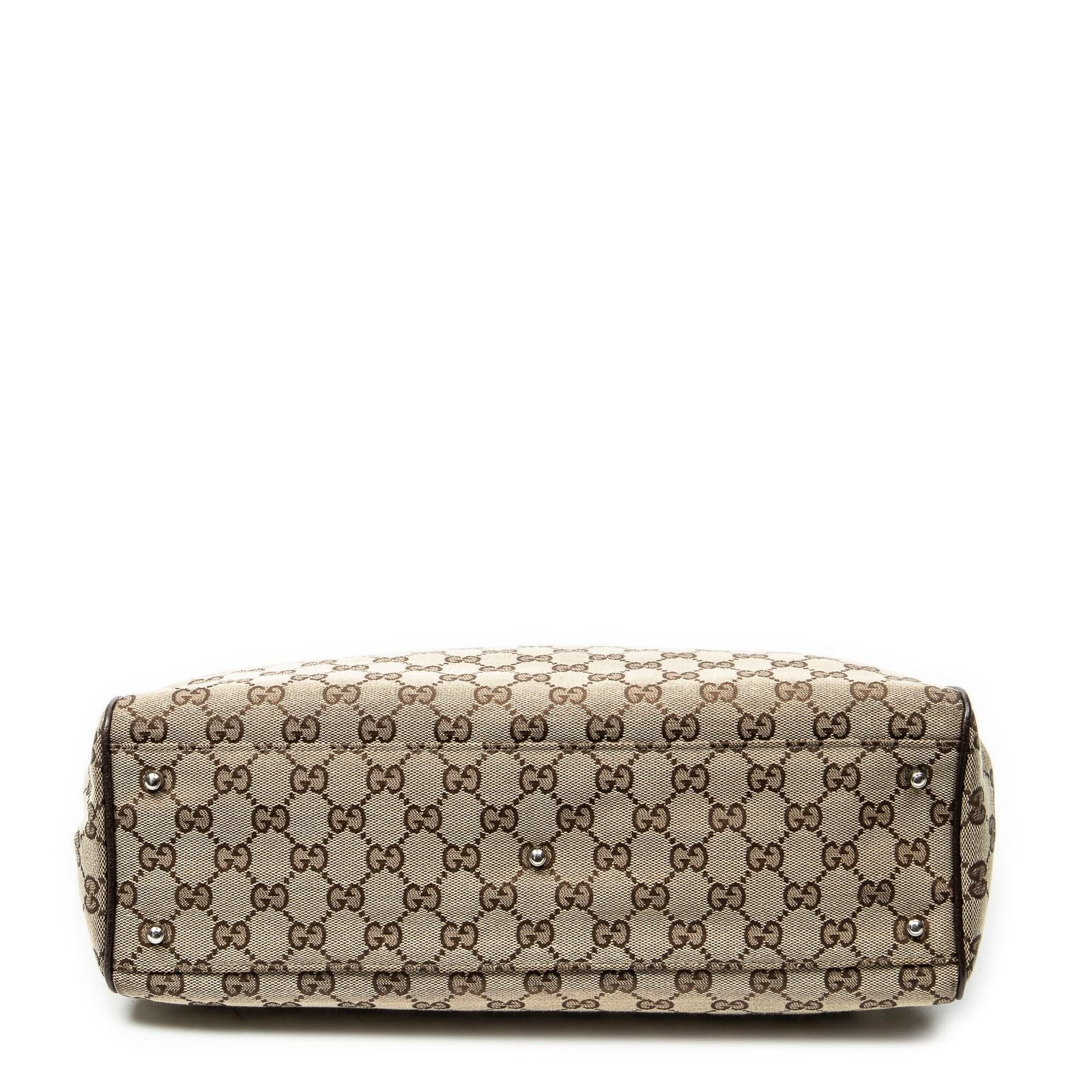 Gucci Web Medium Pop Tote Brown Beige GG Canvas — view 6