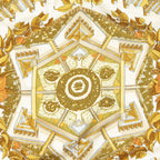 Hermes Scarf Light Blue Beige Orange Silk — view 3