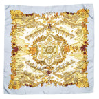 Hermes Scarf Light Blue Beige Orange Silk — view 2