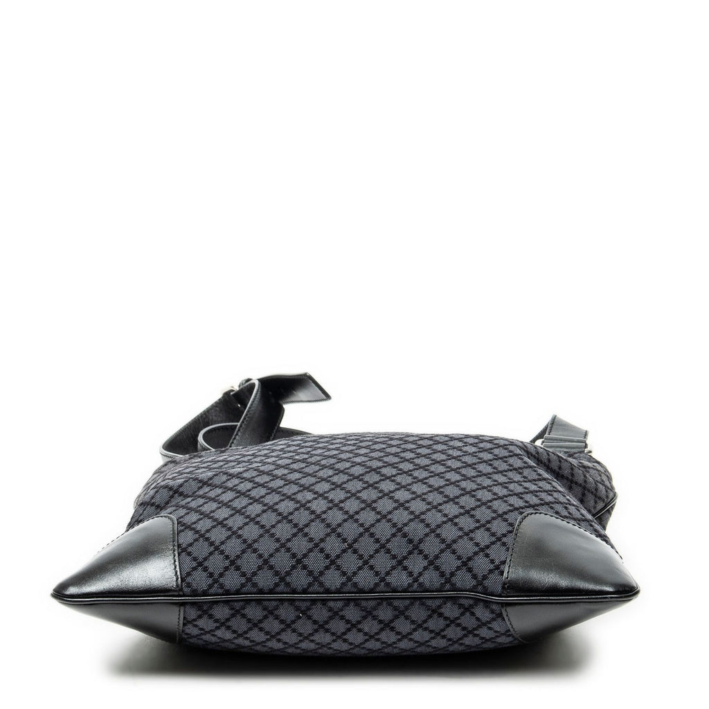 Gucci Large Square Zip Messenger Black Diamante Canvas — view 6