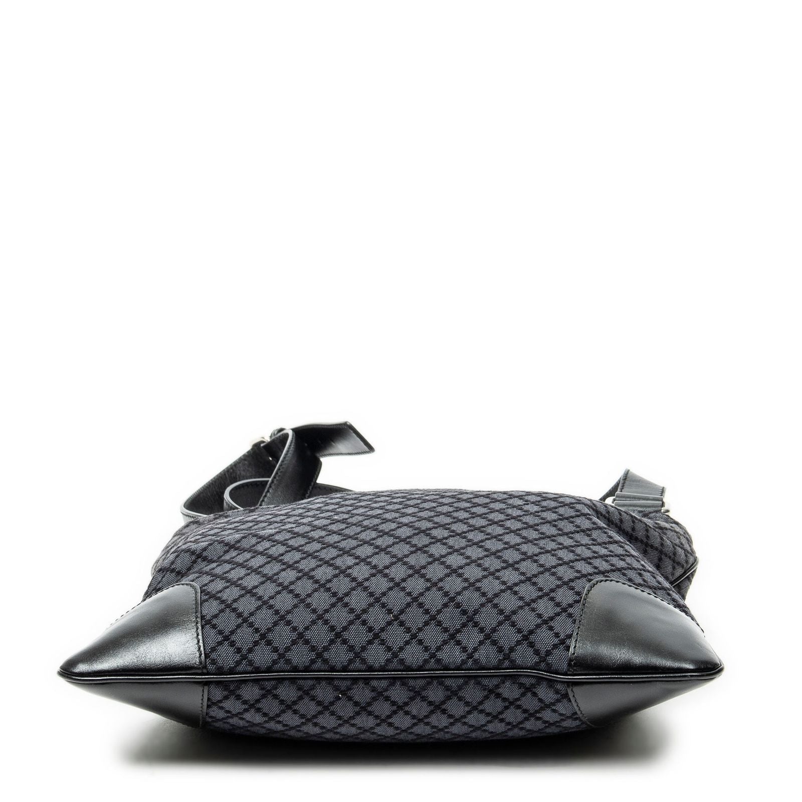 Gucci Large Square Zip Messenger Black Diamante Canvas — view 6