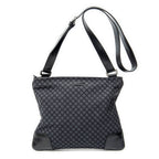 Gucci Large Square Zip Messenger Black Diamante Canvas
