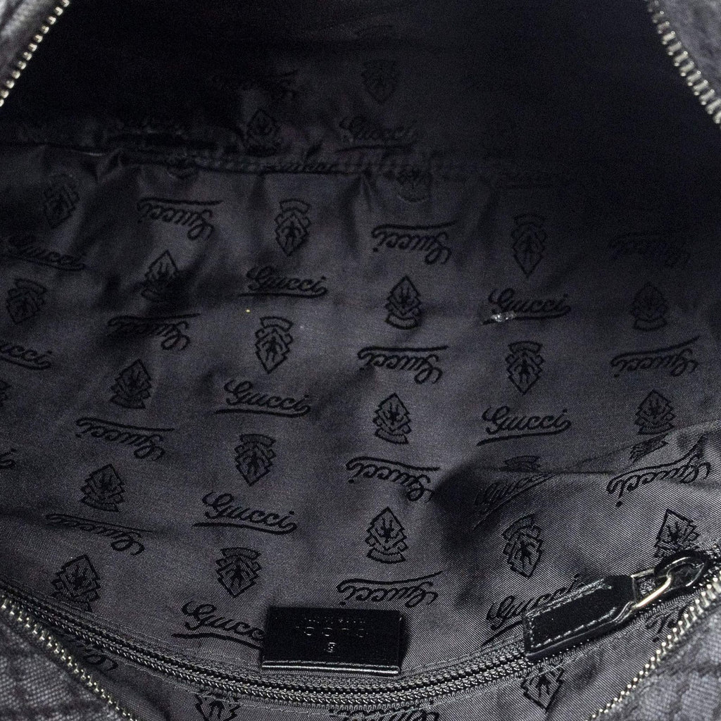 Gucci Large Square Zip Messenger Black Diamante Canvas — view 9