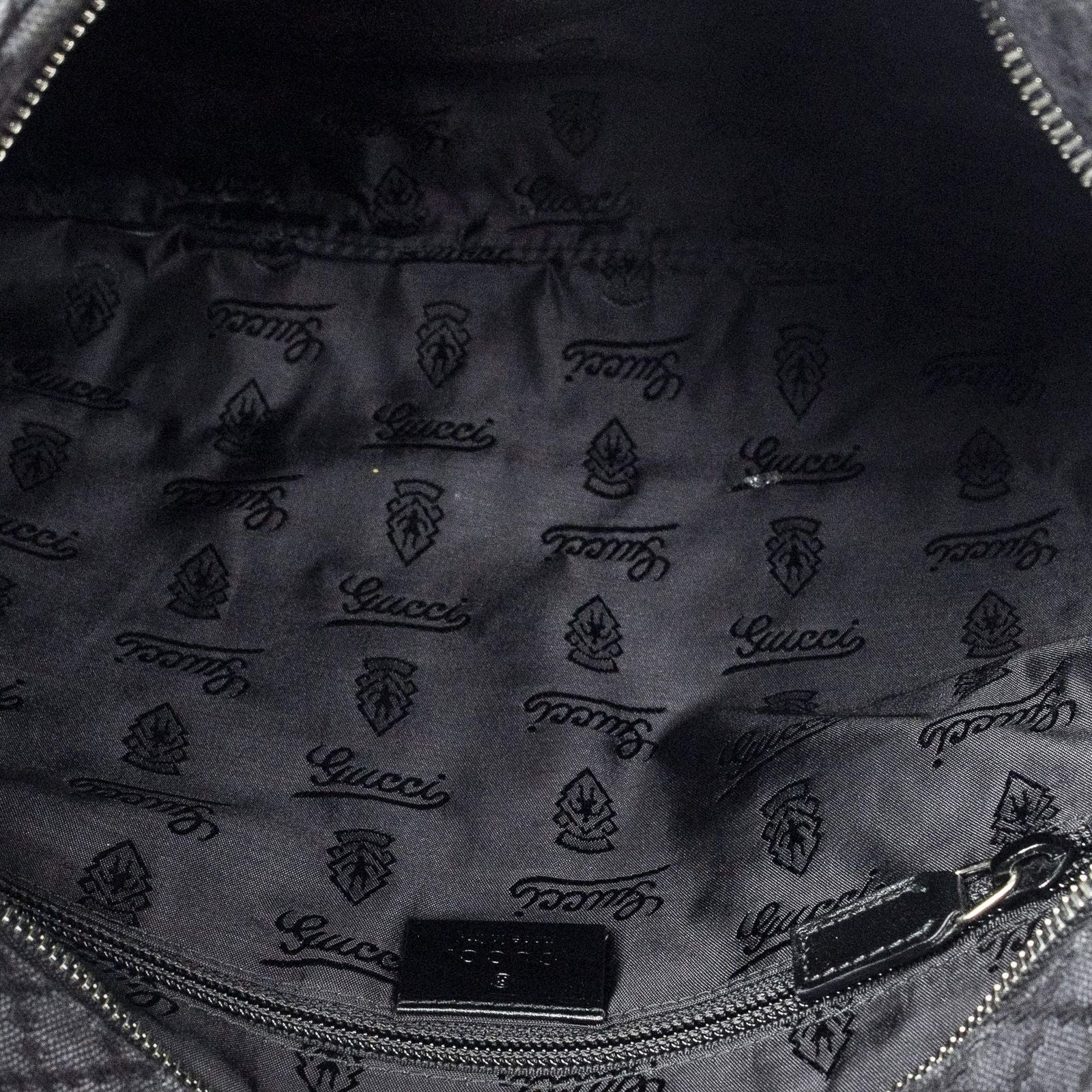 Gucci Large Square Zip Messenger Black Diamante Canvas — view 9