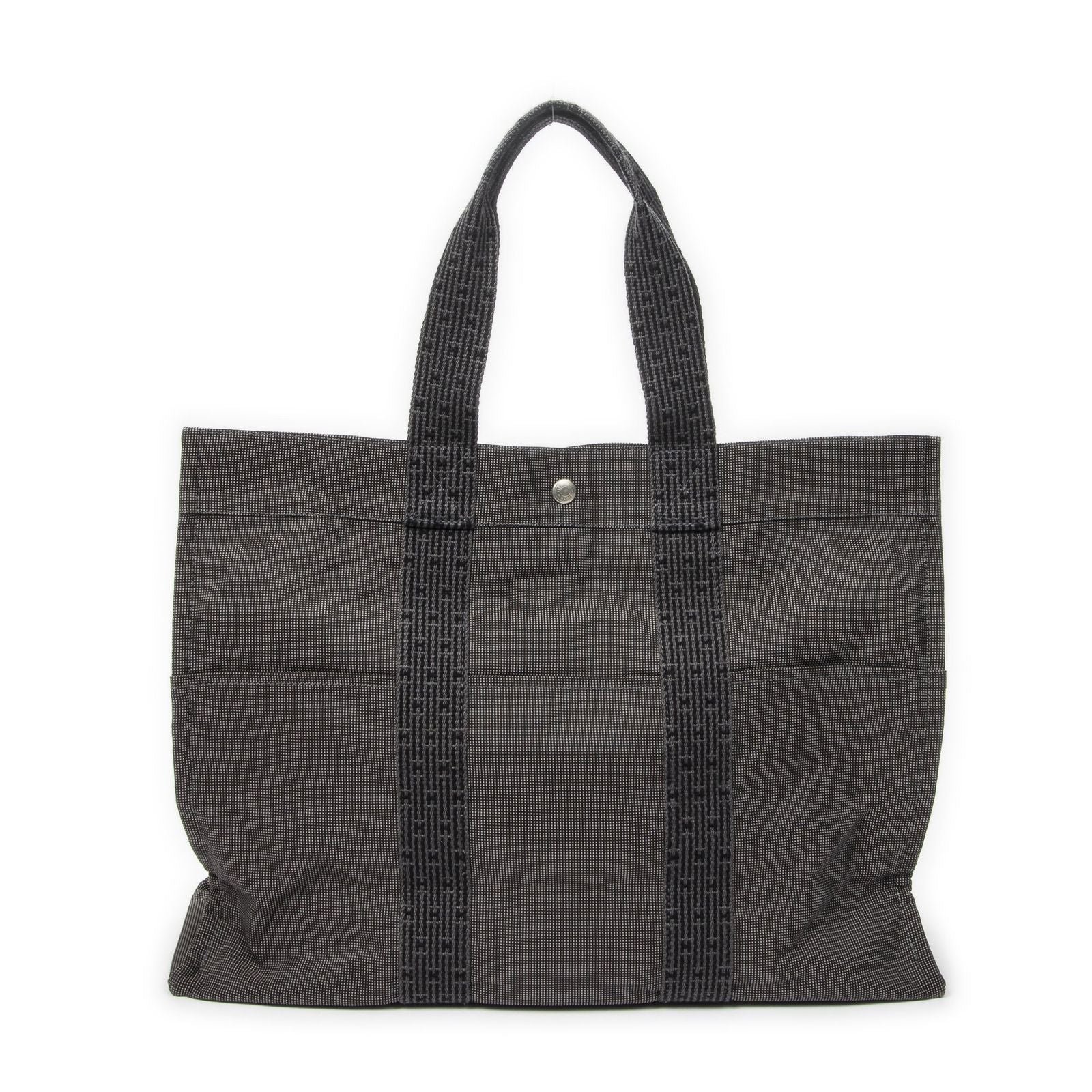 Hermes Her Line Tote Gray Canvas