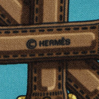 Hermes Scarf Blue Green Yellow Silk — view 4