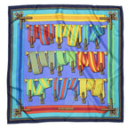 Hermes Scarf Blue Green Yellow Silk — view 2