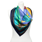 Hermes Scarf Blue Green Yellow Silk