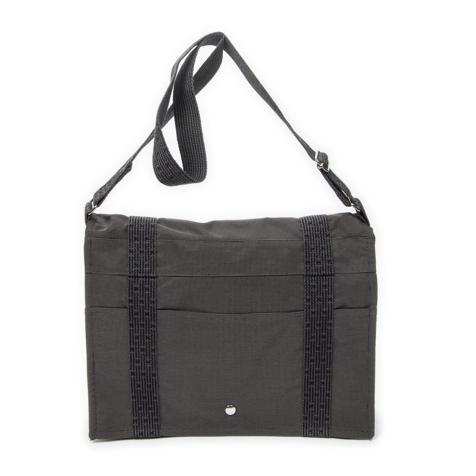 Hermes Herline Besace Gray Canvas Shoulder