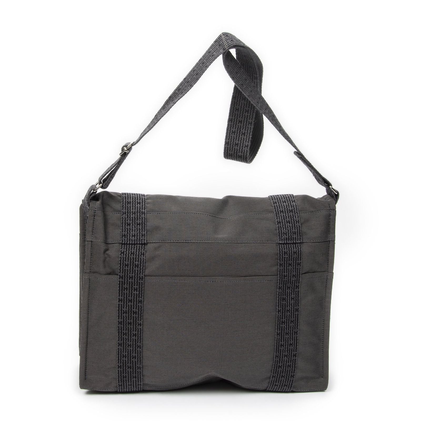 Hermes Herline Besace Gray Canvas Shoulder — view 5