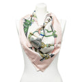 Hermes Scarf Light Pink Ivory Green Silk