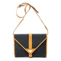 Saint Laurent Vintage Flap Crossbody Black Brown Van Gogh Canvas